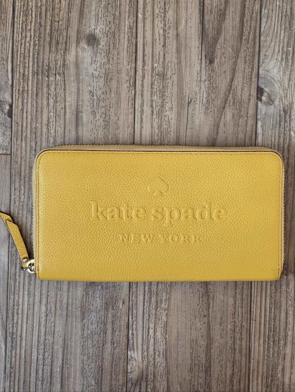 kate spade New York Yellow Zip-Around Leather Wallet